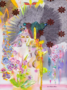 PERRIN Marie-Paskale - Bain de fleurs (tableau, Acrylique / toile)