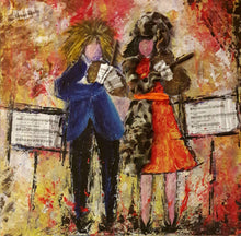 Charger l&#39;image dans la galerie, GUERRY Christiane - Couple de violonistes (tableau, Acrylique  / toile)