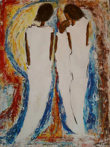 GUERRY Christiane - Le couple (tableau, Acrylique  / toile)