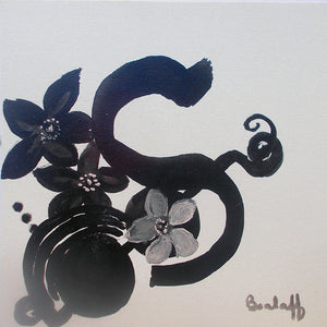 BEALAFF-GIROTTO Béa - Symphonie pour une fleur (tableau, encre/carton entoilé) - ART ET MISS