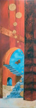 Charger l&#39;image dans la galerie, CHESCA - Fantaisie en rouge 1 (tableau, huile et collages / toile) - ART ET MISS