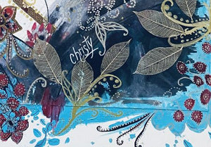 CHRISTY - KAE (tableau, Aquarelle, encre et bandes japonisantes / papier marouflé sur toile) - ART ET MISS