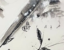 Charger l&#39;image dans la galerie, CHRISTY - Mélancolie Florale (tableau, Aquarelle et encre/ papier marouflé sur toile) - ART ET MISS