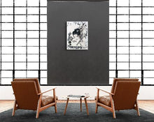 Charger l&#39;image dans la galerie, CHRISTY - Mélancolie Florale (tableau, Aquarelle et encre/ papier marouflé sur toile) - ART ET MISS