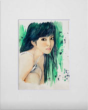 Charger l&#39;image dans la galerie, CHRISTY - Séduction en Vert (tableau, Aquarelle/papier) - ART ET MISS
