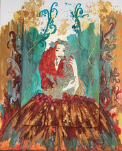 Charger l&#39;image dans la galerie, CHRISTY - Sweet Rosea (tableau, encre et aquarelle / papier) - ART ET MISS