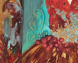 CHRISTY - Sweet Rosea (tableau, encre et aquarelle / papier) - ART ET MISS