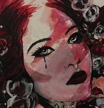 Charger l'image dans la galerie, CHRISTY - Yeux langoureux (tableau, encre et aquarelle / papier marouflé sur toile) - ART ET MISS