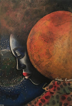 Charger l&#39;image dans la galerie, COCCINA Claudia : Cosmic messenger (Tableau, Acrylique et tissus sur toile) - ART ET MISS