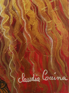 COCCINA Claudia : Fiori (Tableau, Acrylique et tissus sur toile) - ART ET MISS