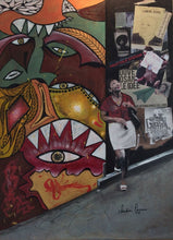 Charger l'image dans la galerie, COCCINA Claudia : Sienne (Tableau, Acrylique et tissu sur toile) - ART ET MISS