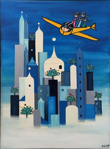 COULIBEUF-ESPEJO Beatrice : La cité dans le ciel (acrylique/toile ) - ART ET MISS