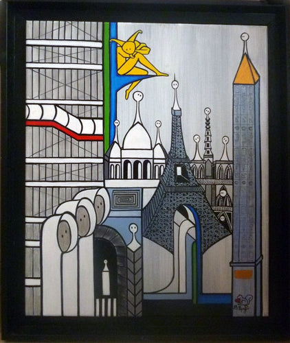 COULIBEUF-ESPEJO Beatrice : Les insouciants à Paris (Tableau acrylique sur toile ) - ART ET MISS