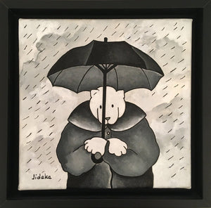 DESCHAMPS-KUS Jocelyne - Ours sous la pluie (tableau, Acrylique/toile) - ART ET MISS