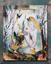 Charger l&#39;image dans la galerie, DONADIEU Hélène - Ondine aux papillons (tableau, collages / bois) - ART ET MISS