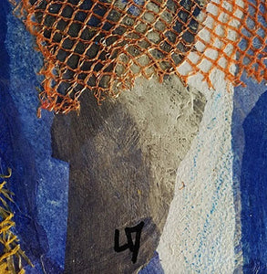 LALLEMENT Martine - Au fil de l'eau (tableau, collages acrylique metalisée+ filets) - ART ET MISS
