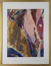 Charger l&#39;image dans la galerie, LALLEMENT Martine - Au fil de l&#39;eau (tableau, collages acrylique metalisée+ filets) - ART ET MISS