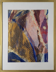 LALLEMENT Martine - Au fil de l'eau (tableau, collages acrylique metalisée+ filets) - ART ET MISS