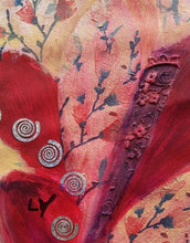 Charger l'image dans la galerie, LALLEMENT Martine - Dentelle rouge (tableau, acrylique et collages / papier) - ART ET MISS