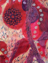 Charger l'image dans la galerie, LALLEMENT Martine - Dentelle rouge (tableau, acrylique et collages / papier) - ART ET MISS