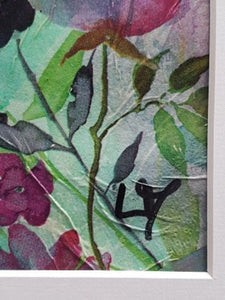 LALLEMENT Martine - Harmonie florale (tableau, collages, acrylique) - ART ET MISS