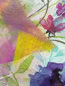 LALLEMENT Martine - Harmonie florale (tableau, collages, acrylique) - ART ET MISS