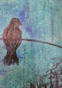 LALLEMENT Martine - L'oiseau dans la ville (tableau, acrylique / toile) - ART ET MISS