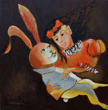 Charger l&#39;image dans la galerie, LE BRICQUIR Danielle : Berceuse pour un lapin (Tableau, huile sur toile) - ART ET MISS