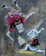 Charger l&#39;image dans la galerie, LE BRICQUIR Danielle : Bonjour Alice dit le lapin (Tableau, huile sur toile) - ART ET MISS