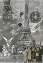 Charger l&#39;image dans la galerie, LE VAN Florence : Montgolfière à l&#39;assaut de la tour Eiffel (Impression sur papier) - ART ET MISS