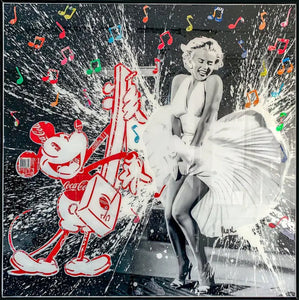 MaxL - Mickey & Marilyn (tableau, collage coca + résine) - ART ET MISS
