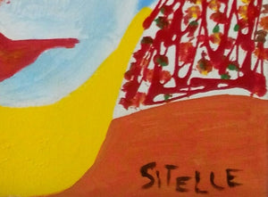 SITELLE - Liseuse au jardin (tableau, Acrylique / toile) - ART ET MISS