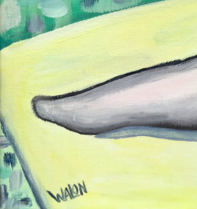 WALON Marine - Isabelle à la piscine (tableau, Acrylique / toile) - ART ET MISS