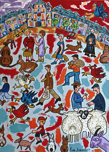ARNOUIL Alain - Au marché de Cahors (tableau, Acrylique / toile)