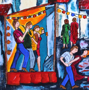 Peinture d' Alain ARNOUIL - Bal du 14 juillet, détail