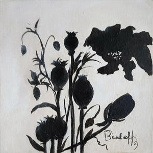 BEALAFF-GIROTTO Béa - Coquelicot en fleur (tableau, encre/carton entoilé)