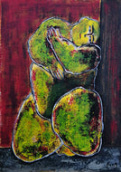 FANG Marie  - Contre le pillier,  Portrait Acrylique sur carton entoilé