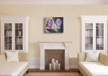 Charger l&#39;image dans la galerie, FANG Marie  - Couple aux lotus,  Portrait Acrylique sur toile
