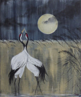 CARDOSO Peggy - Deux grues enlacées sous la lune