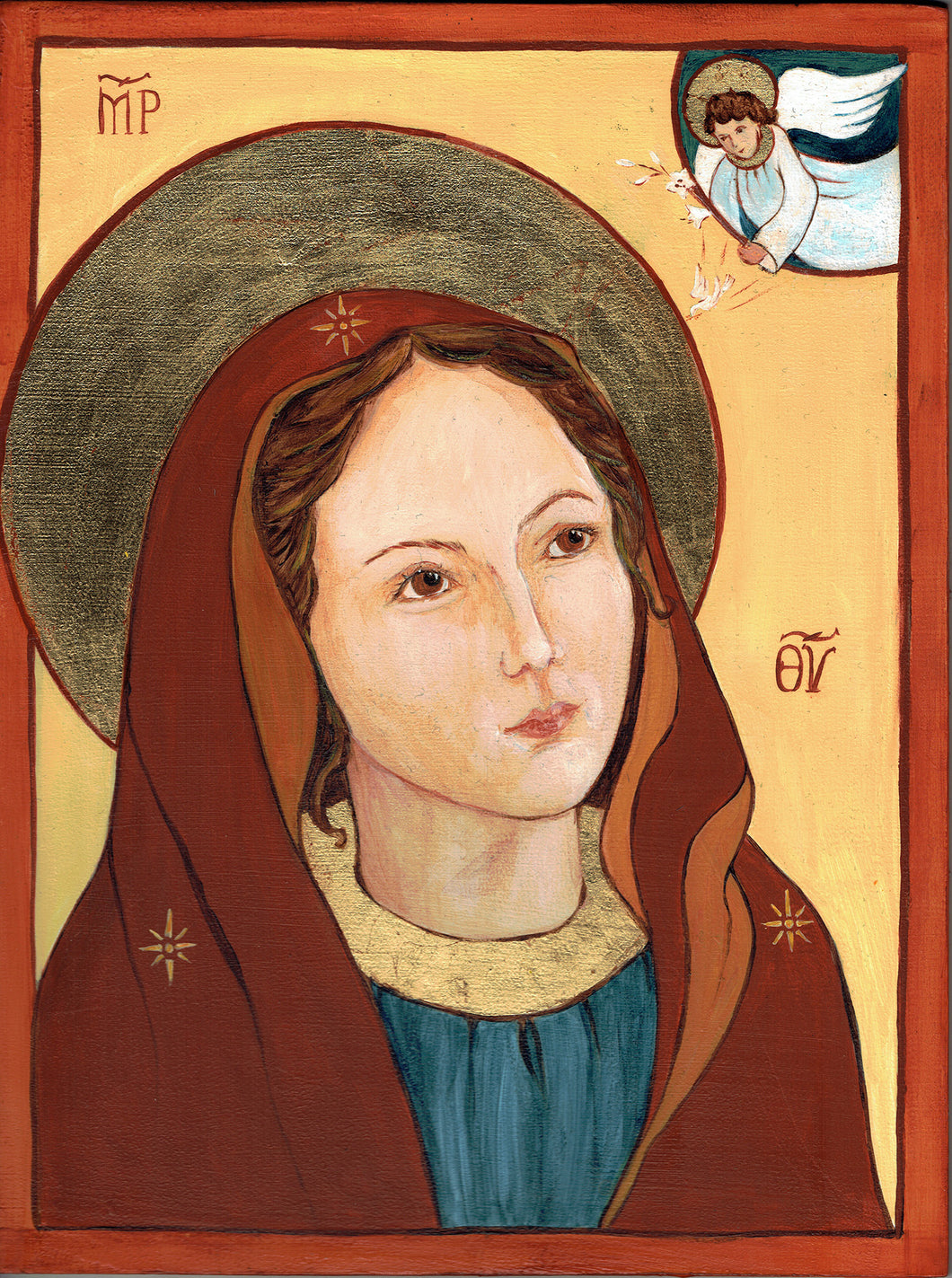 CARDOSO Peggy - L'annonciation, icône acrylique sur bois