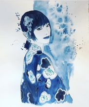 Charger l&#39;image dans la galerie, Christy - Azur look at the blue kimono