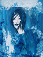 Tableau de CHRISTY - Elle murmure en bleu 