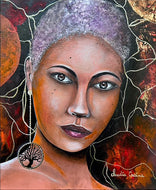 COCCINA Claudia : Réfugiée, Tableau acrylique sur toile
