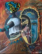 COCCINA Claudia : Rencontre brutale, Tableau acrylique sur toile