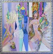 PERRIN Marie-Paskale - Dentelles (tableau, Acrylique / toile) encadré