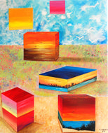 DARDEAU Monique  - Envolée, tableau abstrait, Acrylique sur toile