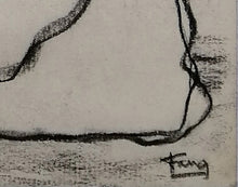 Charger l&#39;image dans la galerie, FANG Marie  - La femme imposante,  Dessin, fusain sur papier, signature