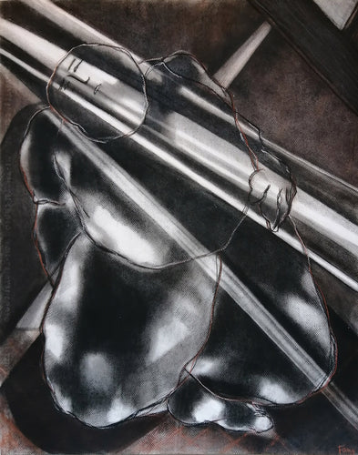 FANG Marie  - Ombres et lumières,  Dessin, fusain et sanguine sur papier