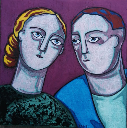 FANG Marie  - Apprendre à se connaître 1,  Portraits Acrylique sur toile