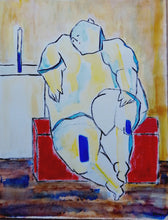 Charger l&#39;image dans la galerie, FANG Marie  - Ce moment là,  Portrait gouache sur papier canson